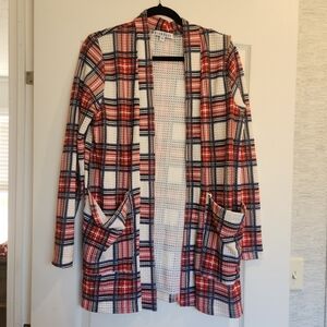 Blakeley Designs Women's Plaid Cardigan Sweater One Size BNWOT